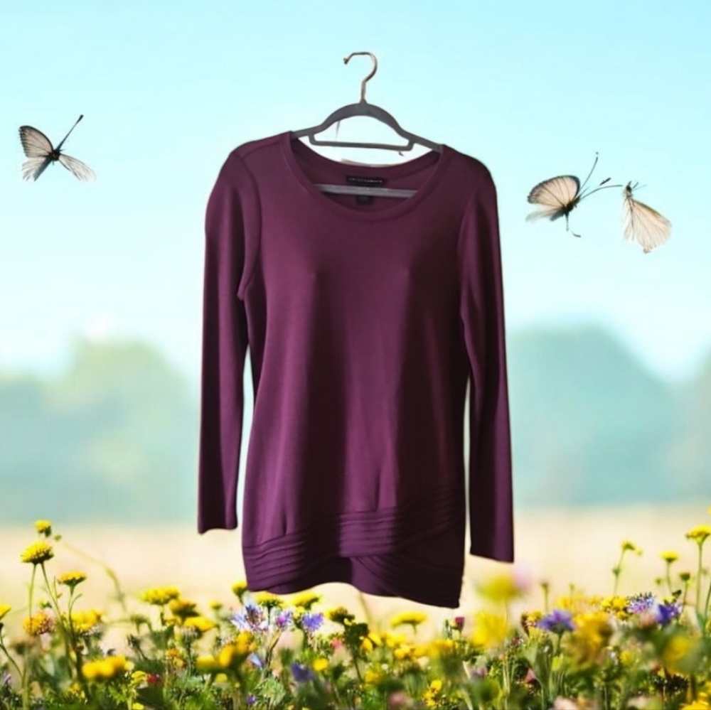 Grace Elements Long Sleeve Top in Rich Purple Size S Soft Warm Feel For FALL